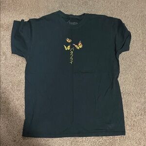 Black T-Shirt with Butterfly Design